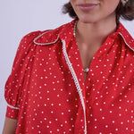 NEW DAY ORIGINALS Paddington Polka Dot Cotton Blouse in Red