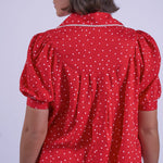NEW DAY ORIGINALS Paddington Polka Dot Cotton Blouse in Red