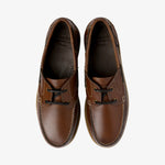 LOAKE Padstow 2 Eyelet Waxy Boat Shoes in Brown
