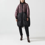 MARFA STANCE Parachute Quilted Parka in Granite/Amethyst/Black