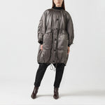 MARFA STANCE Parachute Quilted Parka in Granite/Amethyst/Black