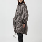 MARFA STANCE Parachute Quilted Parka in Granite/Amethyst/Black