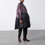 MARFA STANCE Parachute Quilted Parka in Granite/Amethyst/Black