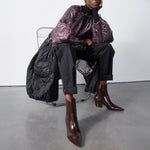 MARFA STANCE Parachute Quilted Parka in Granite/Amethyst/Black