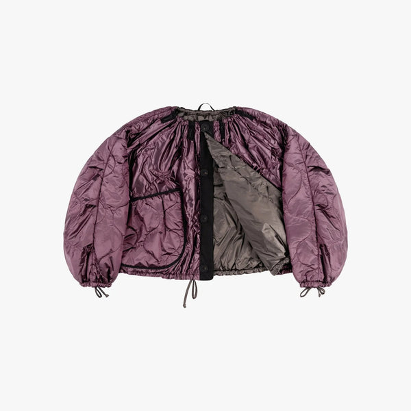 MARFA STANCE Parachute Quilted Bomber  in Granite/Amethyst