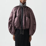 MARFA STANCE Parachute Quilted Bomber  in Granite/Amethyst