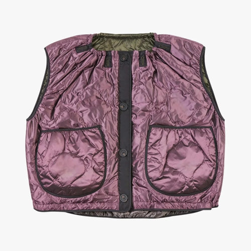 MARFA STANCE Parachute Vest in Dark Olive/Granite/Amethyst