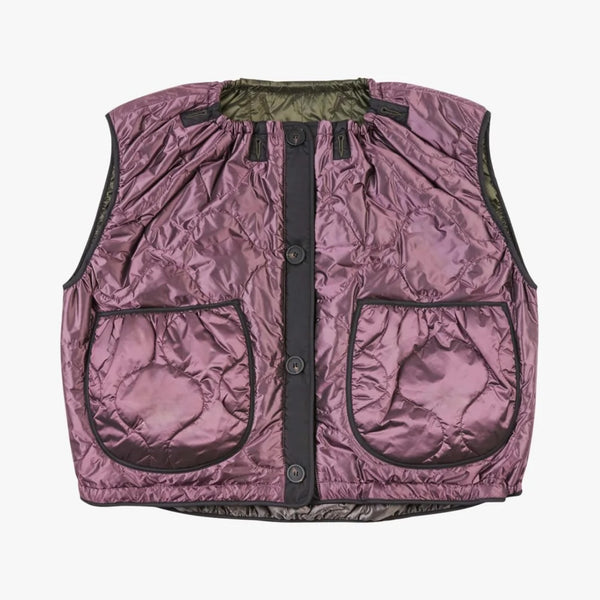 MARFA STANCE Parachute Vest in Dark Olive/Granite/Amethyst