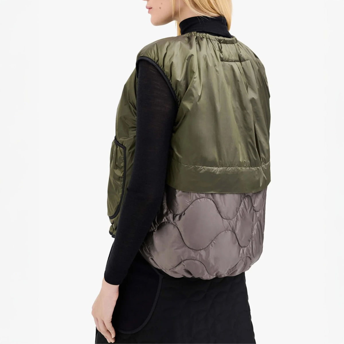 MARFA STANCE Parachute Vest in Dark Olive/Granite/Amethyst
