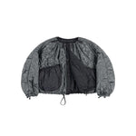 MARFA STANCE Parachute Quilt Bomber in Black/Anthracite