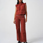 Patch Pocket Mabel Jeans in Dark Rust