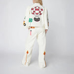 STELLA NOVA Patchwork Elements Cotton Jacket in Creme
