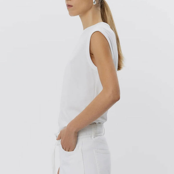 DAY BIRGER ET MIKKELSEN Pedro Heavy Jersey Top in Bright White