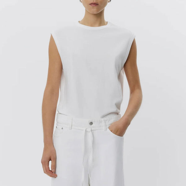 DAY BIRGER ET MIKKELSEN Pedro Heavy Jersey Top in Bright White