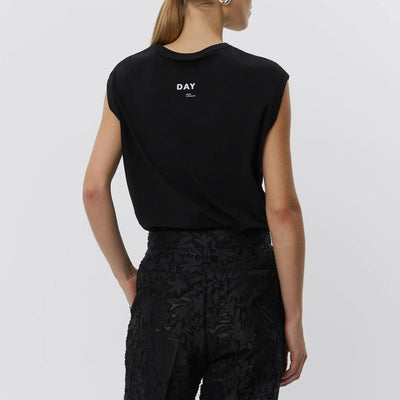 DAY BIRGER ET MIKKELSEN Pedro Heavy Jersey Top in Black