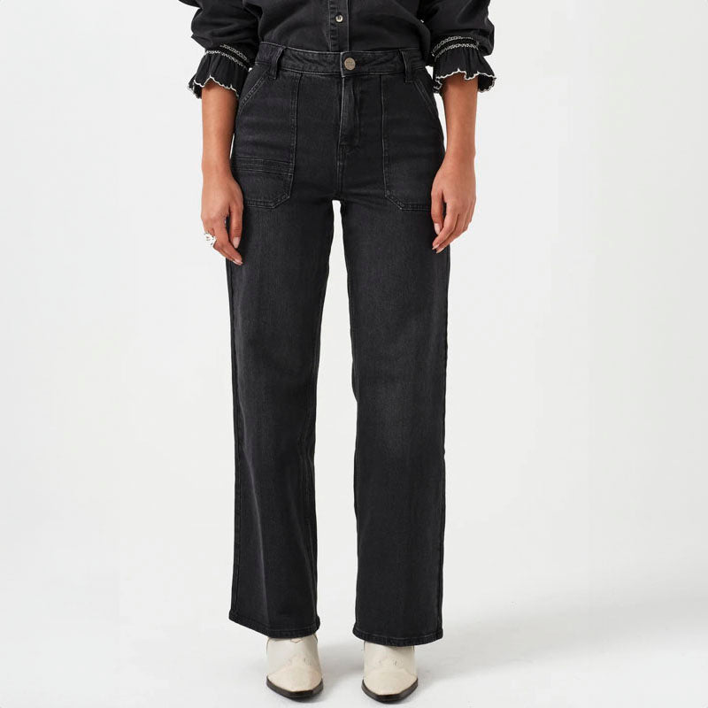 SEVENTY & MOCHI Elodie Full Length Jean in Vintage Black