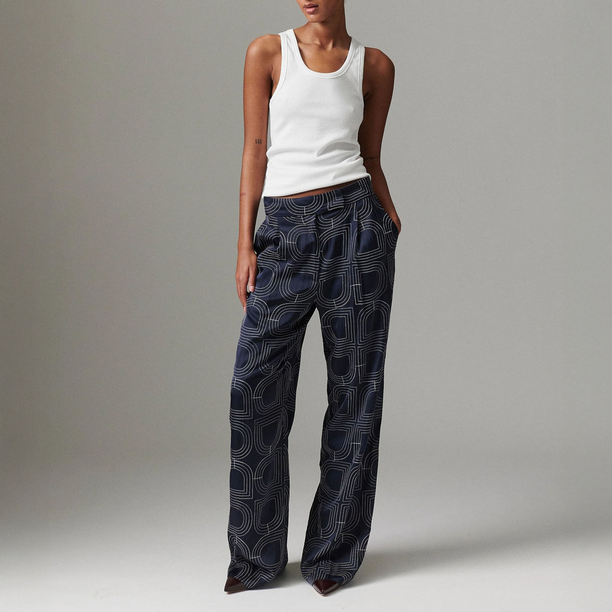 DAY BIRGER ET MIKKELSEN Phoebe Fluid Viscose Trousers in Dark Sapphire