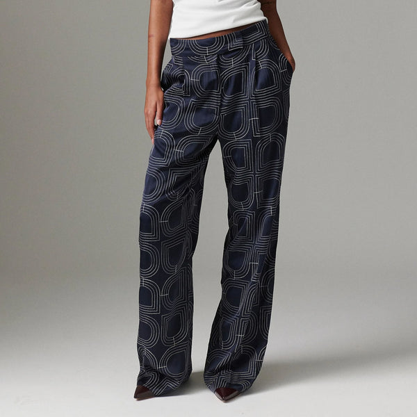 DAY BIRGER ET MIKKELSEN Phoebe Fluid Viscose Trousers in Dark Sapphire