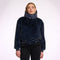 RINO & PELLE Pia Short Faux Fur Jacket with Hood in Night Grey