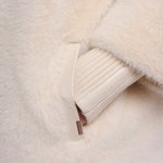 RINO & PELLE Pilar Faux Fur Medium Length Jacket with Rib Cuffs in Birch