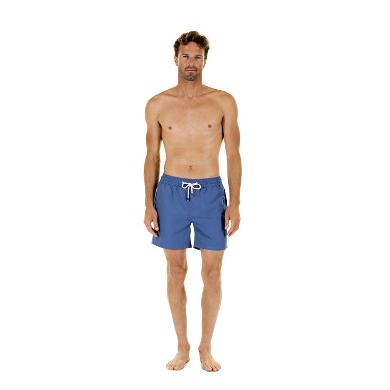 PINK HOUSE MUSTIQUE Plain Swim Shorts in Regatta Blue