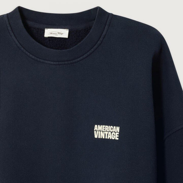 AMERICAN VINTAGE Plizzy Sweatshirt in Vintage/Navy