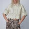 STELLA NOVA Pointelle Leather Shirt in Almost White