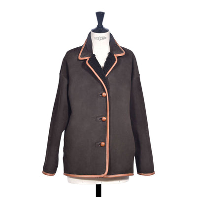 OWEN BARRY Porlock Reversible Sheepskin Jacket in Ebony/Brown