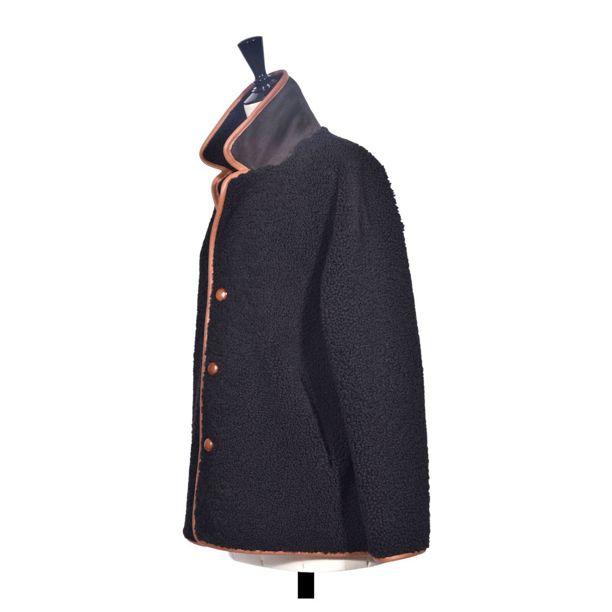 OWEN BARRY Porlock Reversible Sheepskin Jacket in Ebony/Brown