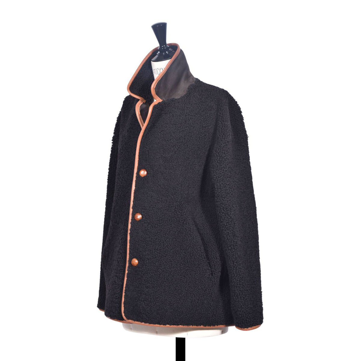 OWEN BARRY Porlock Reversible Sheepskin Jacket in Ebony/Brown