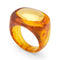 LUCAS JACK Gold Oval Resin Ring in Tortoiseshell/Gold