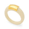LUCAS JACK Resin Signet Ring in Ivory/Gold