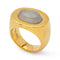 LUCAS JACK Sky Blue Quartz Gold Plated Ring in Sky Blue