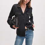 RAG & BONE Sonny Silk Blouse in Black