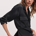 RAG & BONE Sonny Silk Blouse in Black