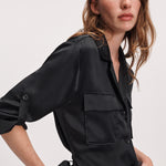 RAG & BONE Sonny Silk Blouse in Black