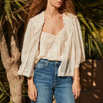 FAUNE Rae Bed Jacket  in Vintage White