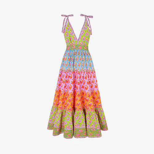 PINK CITY PRINTS Amour Dress in Rainbow Zinnia