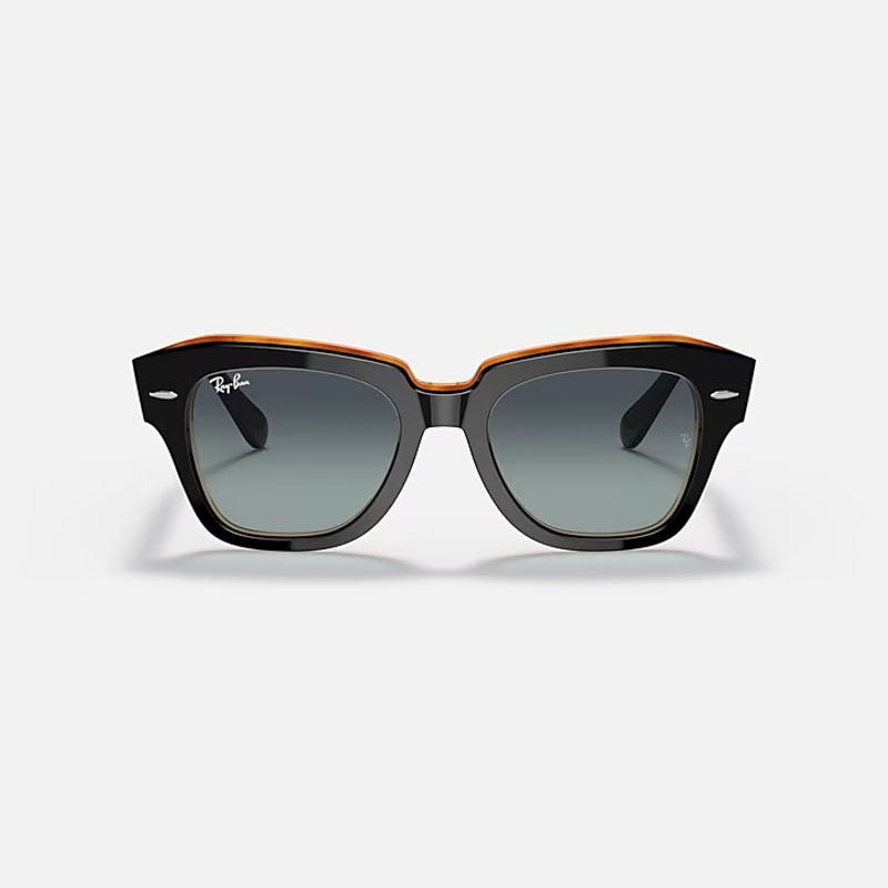 RAY-BAN State Street RB2186 Sunglasses in Polished Black/Brown/Grey/Blue Gradient
