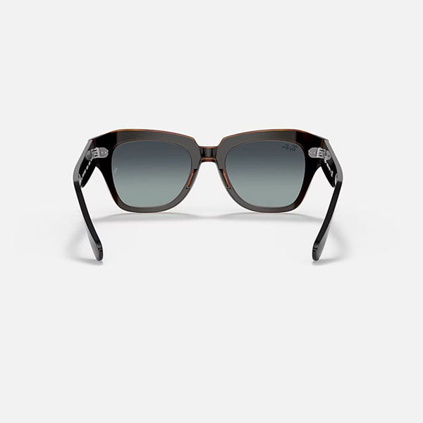 RAY-BAN State Street RB2186 Sunglasses in Polished Black/Brown/Grey/Blue Gradient
