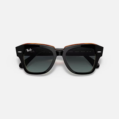 RAY-BAN State Street RB2186 Sunglasses in Polished Black/Brown/Grey/Blue Gradient