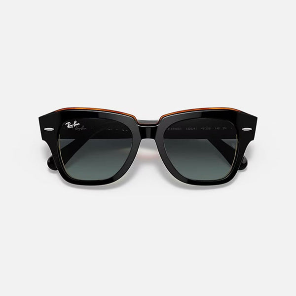 RAY-BAN State Street RB2186 Sunglasses in Polished Black/Brown/Grey/Blue Gradient