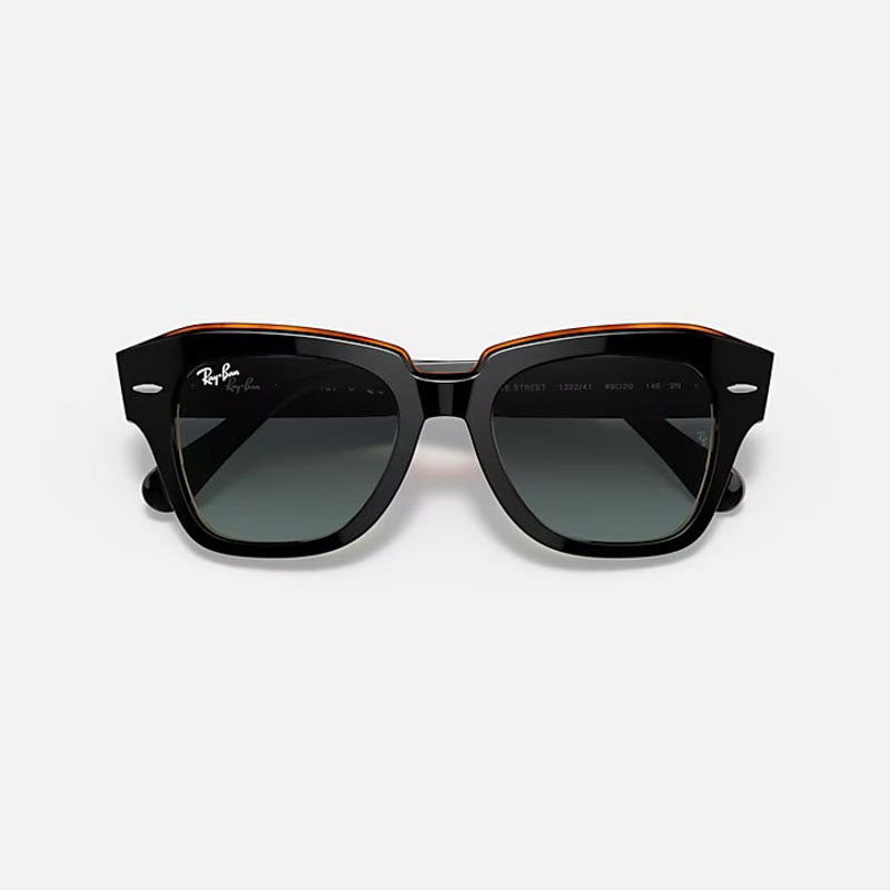 RAY-BAN State Street RB2186 Sunglasses in Polished Black/Brown/Grey/Blue Gradient