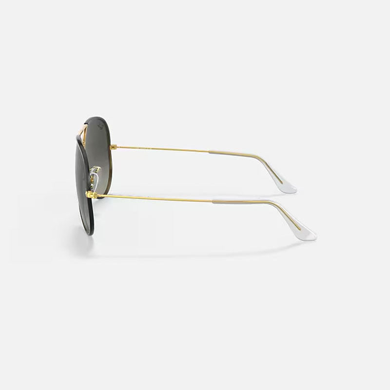 RAY-BAN Aviator Full Colour Legend RB3025JM Sunglasses in Polished Black/Gold/Grey