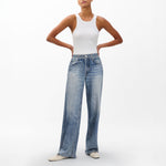 RAG & BONE Miramar Terry Wide Leg Denim-Style Trousers in Scarlet