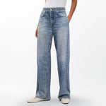 RAG & BONE Miramar Terry Wide Leg Denim-Style Trousers in Scarlet