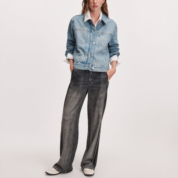 RAG & BONE RB Miramar Terry Wide Track Pants in Washed Black