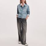 RAG & BONE RB Miramar Terry Wide Track Pants in Washed Black