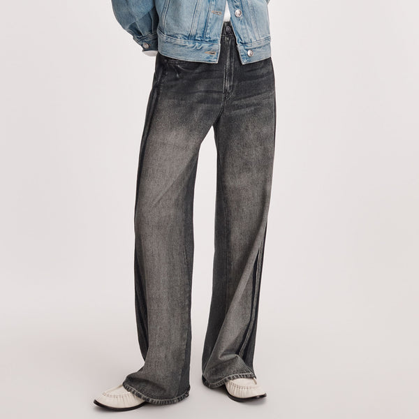 RAG & BONE RB Miramar Terry Wide Track Pants in Washed Black