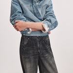 RAG & BONE RB Miramar Terry Wide Track Pants in Washed Black